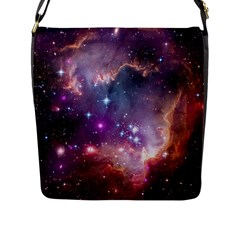 Galaxy Space Star Light Purple Flap Messenger Bag (l) 