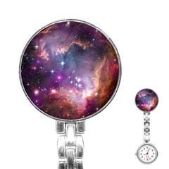 Galaxy Space Star Light Purple Stainless Steel Nurses Watch by Mariart