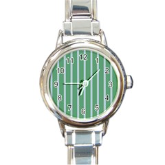 Green Line Vertical Round Italian Charm Watch