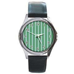 Green Line Vertical Round Metal Watch by Mariart