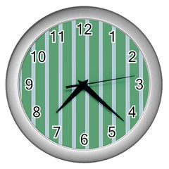 Green Line Vertical Wall Clocks (silver) 