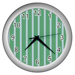 Green Line Vertical Wall Clocks (Silver)  Front