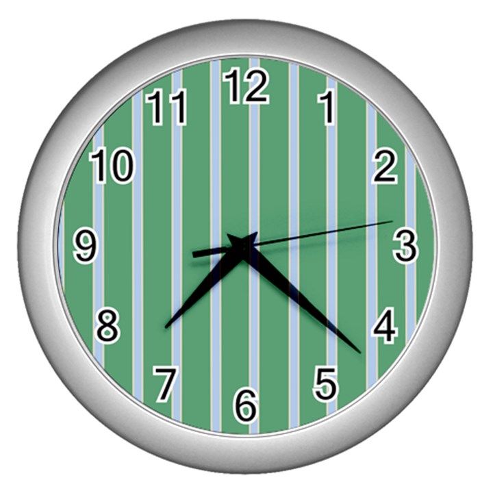 Green Line Vertical Wall Clocks (Silver) 