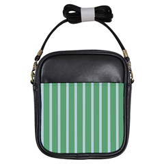 Green Line Vertical Girls Sling Bags by Mariart