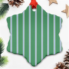 Green Line Vertical Snowflake Ornament (two Sides)