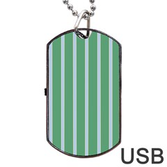 Green Line Vertical Dog Tag Usb Flash (two Sides)