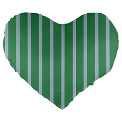 Green Line Vertical Large 19  Premium Heart Shape Cushions