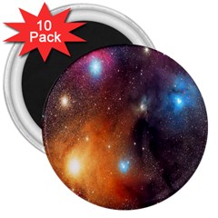 Galaxy Space Star Light 3  Magnets (10 Pack)  by Mariart