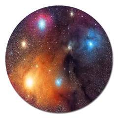 Galaxy Space Star Light Magnet 5  (round) by Mariart