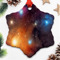 Galaxy Space Star Light Snowflake Ornament (two Sides)