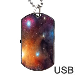 Galaxy Space Star Light Dog Tag Usb Flash (one Side)