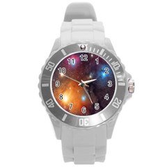 Galaxy Space Star Light Round Plastic Sport Watch (l) by Mariart