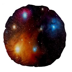 Galaxy Space Star Light Large 18  Premium Flano Round Cushions by Mariart