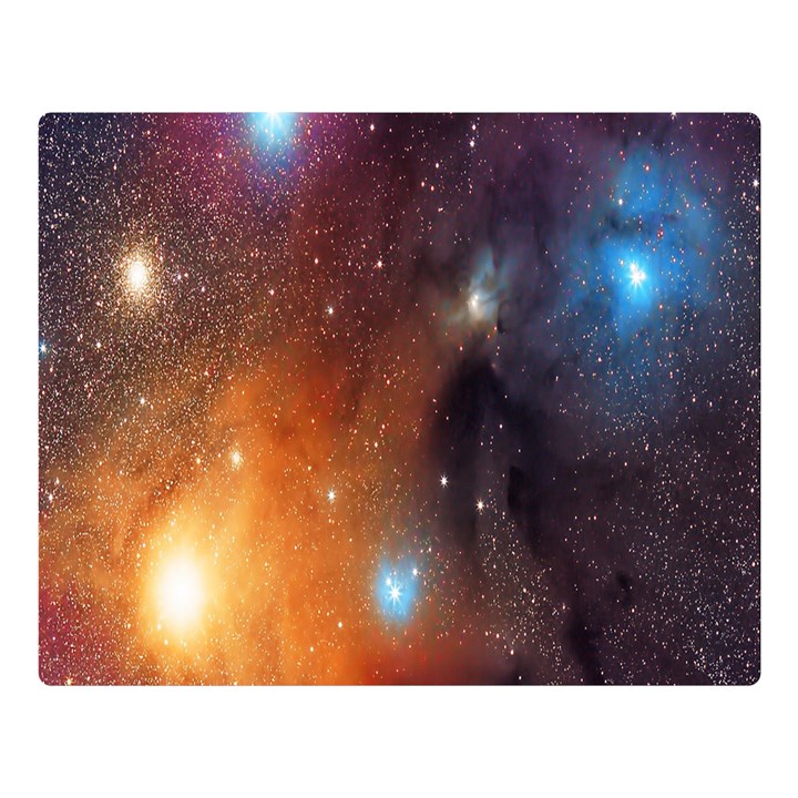 Galaxy Space Star Light Double Sided Flano Blanket (Large) 