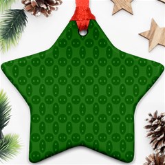 Green Seed Polka Ornament (star)