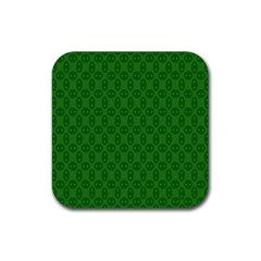 Green Seed Polka Rubber Coaster (square)  by Mariart