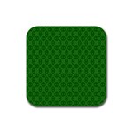 Green Seed Polka Rubber Square Coaster (4 pack)  Front