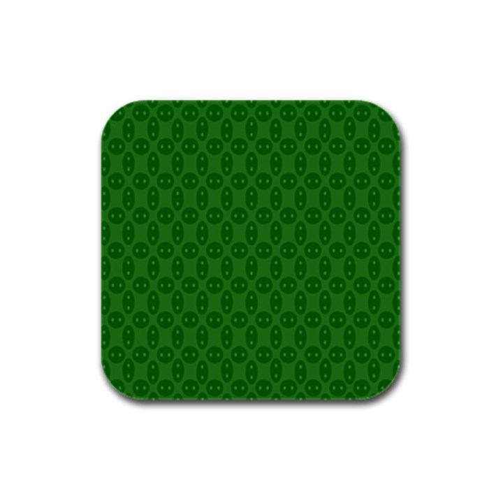 Green Seed Polka Rubber Square Coaster (4 pack) 