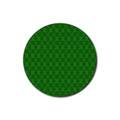 Green Seed Polka Rubber Coaster (round)  by Mariart