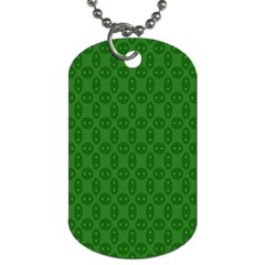 Green Seed Polka Dog Tag (two Sides)