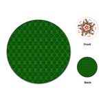 Green Seed Polka Playing Cards (Round)  Front