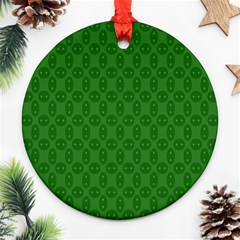 Green Seed Polka Round Ornament (two Sides) by Mariart