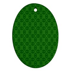 Green Seed Polka Oval Ornament (two Sides) by Mariart