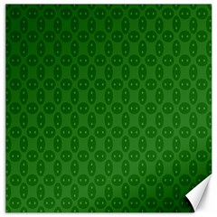 Green Seed Polka Canvas 12  X 12   by Mariart