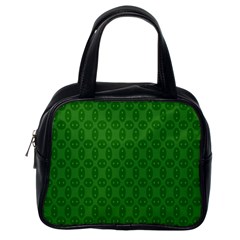 Green Seed Polka Classic Handbags (one Side) by Mariart