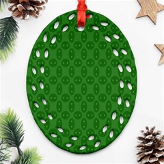 Green Seed Polka Ornament (oval Filigree) by Mariart