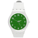 Green Seed Polka Round Plastic Sport Watch (M) Front