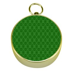 Green Seed Polka Gold Compasses by Mariart