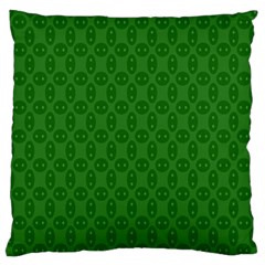 Green Seed Polka Large Flano Cushion Case (one Side)