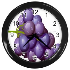 Grape Fruit Wall Clocks (black) by Mariart