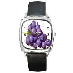 Grape Fruit Square Metal Watch