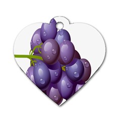 Grape Fruit Dog Tag Heart (two Sides)