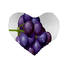 Grape Fruit Standard 16  Premium Flano Heart Shape Cushions