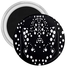 Helmet Original Diffuse Black White Space 3  Magnets by Mariart