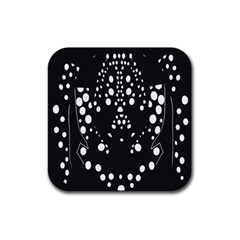 Helmet Original Diffuse Black White Space Rubber Coaster (square) 