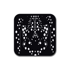 Helmet Original Diffuse Black White Space Rubber Square Coaster (4 Pack) 