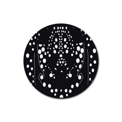 Helmet Original Diffuse Black White Space Rubber Coaster (round) 