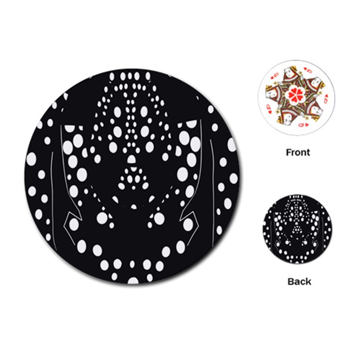 Helmet Original Diffuse Black White Space Playing Cards (Round) 