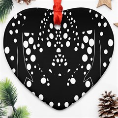 Helmet Original Diffuse Black White Space Heart Ornament (two Sides) by Mariart