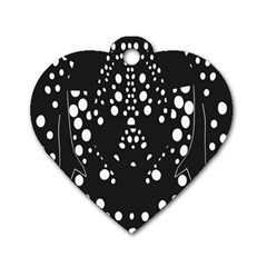 Helmet Original Diffuse Black White Space Dog Tag Heart (two Sides) by Mariart