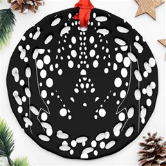 Helmet Original Diffuse Black White Space Round Filigree Ornament (two Sides) by Mariart