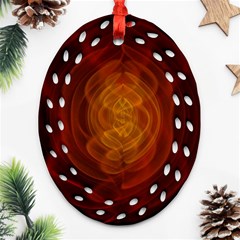 High Res Nostars Orange Gold Oval Filigree Ornament (two Sides) by Mariart