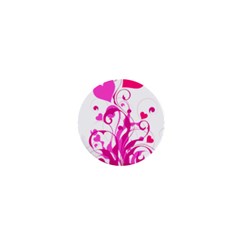 Heart Flourish Pink Valentine 1  Mini Buttons