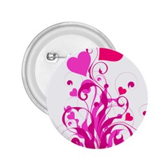 Heart Flourish Pink Valentine 2 25  Buttons