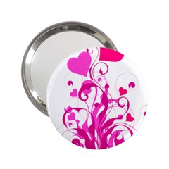 Heart Flourish Pink Valentine 2 25  Handbag Mirrors by Mariart