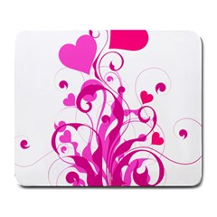 Heart Flourish Pink Valentine Large Mousepads